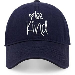 Unisex Navy 100% Cotton Be Kind Embroidered Adjustable Size Classic Baseball Cap